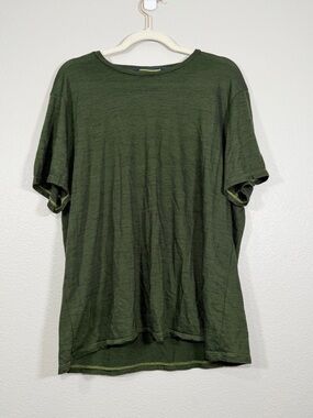 Bombas Shirt Merino Wool Blend Olive Green Short Sleeve Crewneck Tee Men XL
